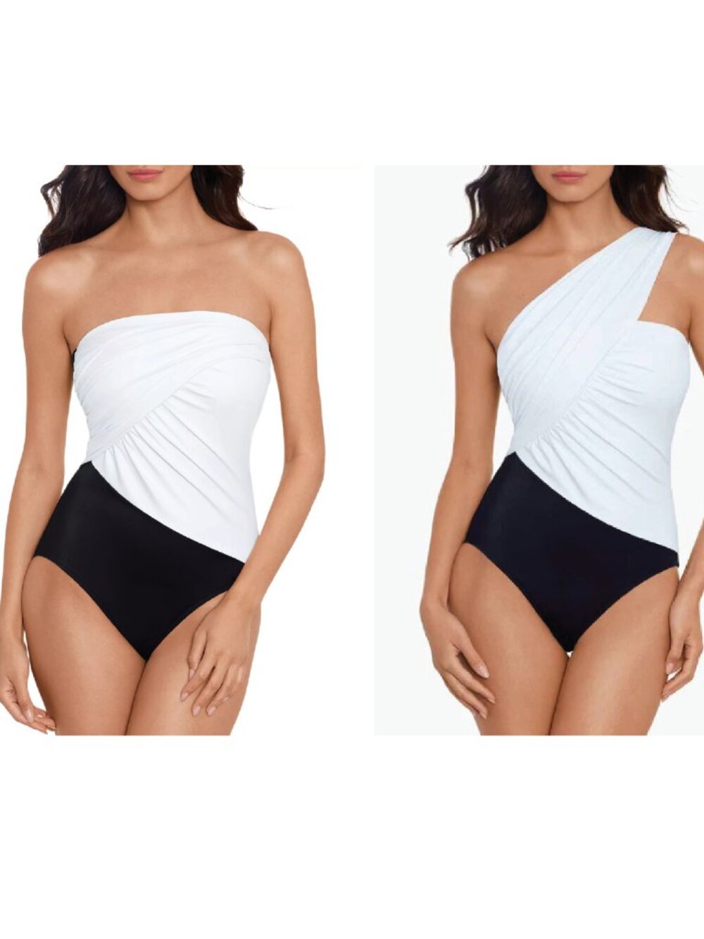 MagicSuit NWT Goddess Underwire Colorblock One Piece Swimsuit 14 Black White NEW
